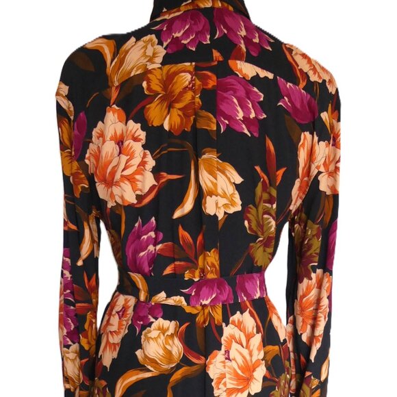 Stenstroms Frida Floral Print Long Shirt Dress with Matching Belt USA Size Small - Picture 6 of 15